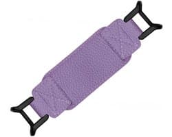 E-reader, geschikt voor tablets van 6-8 inch, met polsbandje als standaard, flexibel ontwerp, gemaakt van PU-leer, paars.