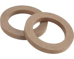 Jhubers Goods - Universele Luidspreker Afstandhouders - Geluidsisolatie - 2 stuks - Houten - Subwoofer - Compatibel met Audioapparatuur - Donkerbruin - Ringen voor Geluidskwaliteit en Stabiliteit