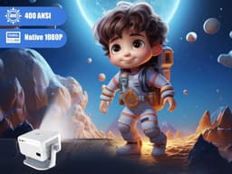 Magcubic L018 Mini Beamer – 400 ANSI – Native 1080P – Android 14 – WiFi 6 – Bluetooth 5.4 – 360° Keystone – Draagbare Thuisbioscoop – 8K Ondersteuning – EU-Stekker – Wit — thumbnail 2