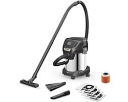 Kärcher KWD 3 S V-17/4/20 Anniversary Edition Nat- en Droogzuiger - 17 liter RVS container - Incl. autozuigmond - Vliesfilterzakken (4st.) - Compact