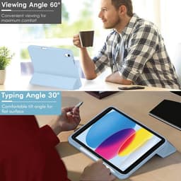 Zachte TPU iPad Air 11 inch en 10.9 inch Case - Bescherming voor M3/M2 2025/2024 en 5e/4e Generatie - Steun voor Pencil Pro en USB-C - Lichtblauw — thumbnail 5