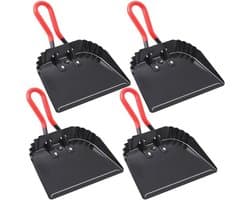 Industriële Zwarte Metalen Stofpannen - 4 Stuks 12 Inch Heavy Duty Reinigingsgereedschap