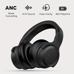 Draadloze Over-Ear Koptelefoon – Actieve Ruisonderdrukking – Diepe Bas – 30 Uur Speeltijd – Zwart — thumbnail 5