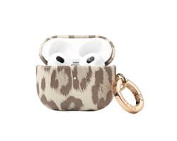 Selencia Sabi Case met panterprint - Hoesje geschikt voor AirPods 3 (2021) - Soft Ivory