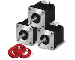 Nema 17 Stappenmotor 42x38mm 3 Stuks 1.5A-3.8V 2 Fase 4 Draden voor 3D-printermotoren