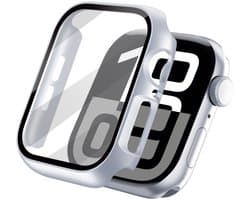 Screen protector - Geschikt voor Apple Watch 10 / 11 - 46 mm - Full Cover Hard Case / Beschermend Hoesje - Zilver