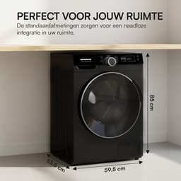 Heinner HWM-M914IVKBA+++ Wasmachine 9 kg – 1400 tpm – Inverter Motor – Touchbediening – 14 Programma’s – Stoomfunctie & 15-min Snelprogramma – Energieklasse A – Zwart – 5 Jaar Garantie — thumbnail 8