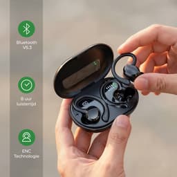 Sonume Sport Q38 – Draadloze Sportoordopjes – Tot 32 Uur Batterij – Bluetooth 5.3 – IPX7 Waterbestendig – Oorhaak – Zwart — thumbnail 3