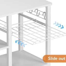 Keukenrek met 6 Planken voor Magnetron en Opslag - Vrijstaand Opbergsysteem — thumbnail 5