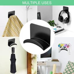 Set van 2 Zwarte Headsethouders voor Onder Bureau of Muur — thumbnail 3
