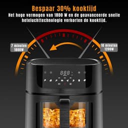 RVV® Airfryer XXL - Mini-oven - Heteluchtfriteuse - 9L - 8 Programma's — thumbnail 3