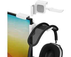 Verstelbare hoofdtelefoon standaard voor monitor - Ruimtebesparende bureauhouder met zachte siliconen bescherming