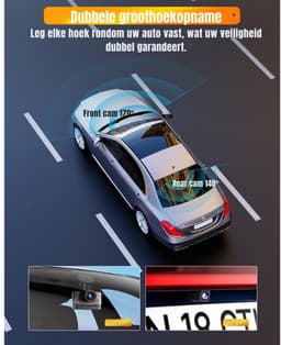 Quvo® Dashcam Voor en Achter - Dashcam - Parkeermonitor - Zwart - 4cm x 9cm x 6cm — thumbnail 3