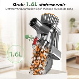 Fukstern Steelstofzuiger Draadloos - 38KPa krachtige zuigkracht - Tot 60 Min Accuduur - 4-voudig HEPA-Filtersysteem - 1,6L Stofreservoir - Anti-Klit Vloerborstel draadloze steelstofzuiger - blauw — thumbnail 4