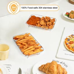 Geschikt voor Ninja Airfryer Rack Dual Airfryer - Airfryer Accessoires Set - 3 stuks stapelbare roestvrijstalen dehydrator rack - rechthoekige accessoires voor dubbele airfryer - Geschikt voor Ninja Dual Airfryer accessoires — thumbnail 3