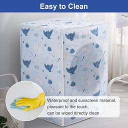 Wasmachinehoes - Stofhoes voor wasmachine - Wasmachinehoes - Hoes voor droger - Stofwerende hoes voor wasmachines met voorlader - Waterdichte hoes voor de meeste drogers met voorlader - Stof- en waterdicht - 65x75x85 cm (Konijnenpatroon) — thumbnail 3