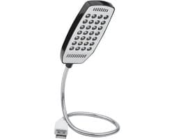 Flexibele USB LED Computer Lamp met Zwanenhals en Aan/Uit Schakelaar - Zwart