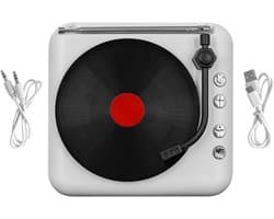Draagbare Bluetooth Speaker in Vintage Platenspeler Design met Roterende Plaat