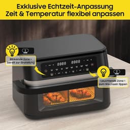 Dubbele Heteluchtfriteuse 11L, 2950W - Airfryer met Groot Kijkvenster en 8 Programma's — thumbnail 5