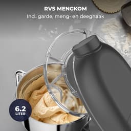 Fentic Keukenmachine – 2000W – Keukenrobot – Foodprocessor - 6,2L Mengkom – Incl. Vleesmolen, Blender en extra Accessoires – Antraciet — thumbnail 4