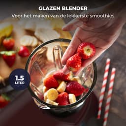 Fentic Keukenmachine – 2000W – Keukenrobot – Foodprocessor - 6,2L Mengkom – Incl. Vleesmolen, Blender en extra Accessoires – Rood — thumbnail 3