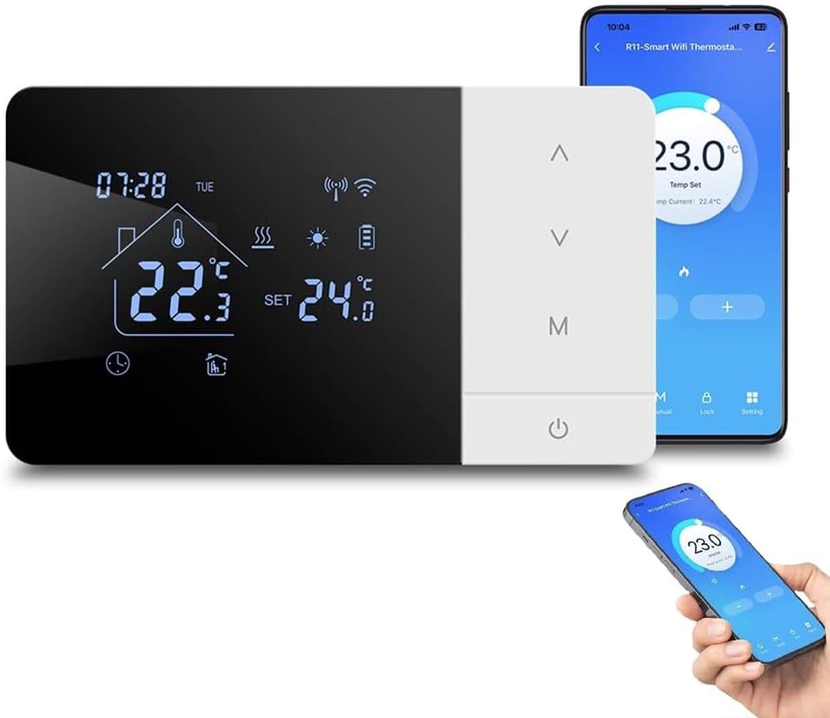 Programmeerbare Slimme Thermostaat voor CV-ketel met Wifi en Spraakbesturing — afbeelding 1