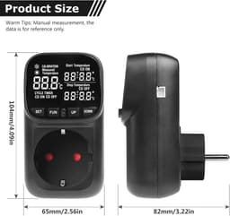 Digitale Thermostaat met Stopcontact voor Temperatuurregeling Verwarming en Koeling — thumbnail 3
