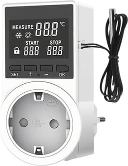Digitale Temperatuurregelaar met Sensor en LCD Scherm - 230V Plug & Play Thermostaat voor Kas of Aquarium — thumbnail 1