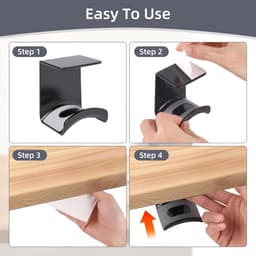 Set van 2 Universele Headset Houders voor Tafel en Muur - Ruimtebesparend en Antislip — thumbnail 5