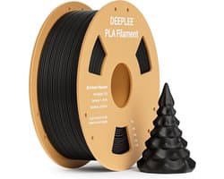 PLA Filament 1.75 mm Zwart - 1 kg 3D Printer Materiaal - Hoge Maatnauwkeurigheid +/- 0.02 mm voor FDM Printers