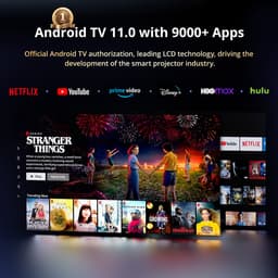 ETOE Whale Pro Projector, Android TV 11.0, 1500 ANSI, 1080P Native 4K Decoding, Auto Focus/Keystone, Dual Band WiFi, Dolby Audio, Home Theater​ — thumbnail 2