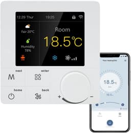 Slimme Wifi Thermostaat voor Airconditioning met Kleurenscherm, Werkt met Alexa en Google Home — thumbnail 1