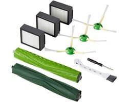 Geschikt voor accessoires voor iRobot Roomba i7 i7+ i3 E5 i3+ i4 i6 i6+ i8 i8+ robotstofzuigers – Compatibel met i7 i8 i6 i5 i4 i3 i1 E5 E6 J5 J6 J7 J8 J9 Plus – 3 HEPA Filters – 3 Zijborstels – 2 Rubberen Hoofdborstels – Vervangende Onderdelen Set