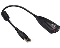 Oneay Externe USB-audioadapter met 3,5 mm hoofdtelefoon-/microfoonaansluiting, geschikt voor laptops.