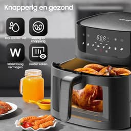 Dewelling AF8007 – 9L XL Heteluchtfriteuse – 1800W Airfryer – Zichtvenster — thumbnail 9