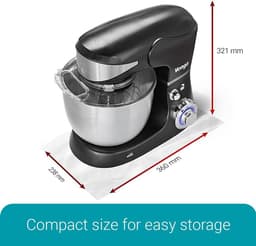Standmixer 5 Liter Roestvrij Staal 1000W met 4 Accessoires en Receptenboek - Zwart — thumbnail 4