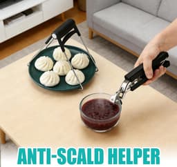 keukentangen - RVS-grippers voor hete platen- Anti-verbranding - Multifunctionele tang voor magnetron - Airfryer Tang - 2 Stuks — thumbnail 6