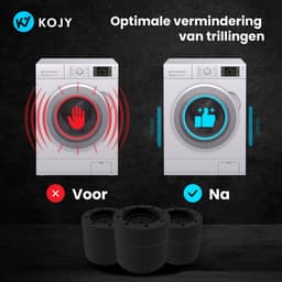 KOJY Wasmachine dempers - Verhoger - Stapelbaar - Zwart - voor wasmachine en wasdroger - 8 Stuks — thumbnail 2