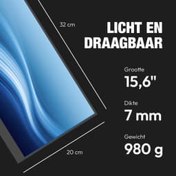 Logicom Nomad Display - Portable Monitor - Full HD - 15,6" - IPS scherm - Draagbare monitor - USB-C & Mini HDMI - Kickstand - zwart — thumbnail 4
