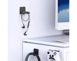 Allecto - Universele hoofdtelefoonstandaard - Zelfklevende haak - Schadevrije montage - Hoofdtelefoonhouder - Muur/bureau/pc