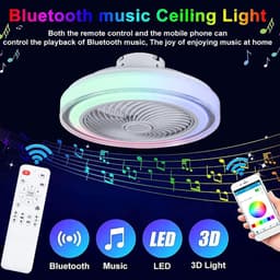 Slimme Plafondventilator Met RGB Verlichting, Muziek en Alexa Voor Slaapkamer en Woonkamer — thumbnail 2