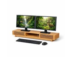 Monitorstandaard - 96,5x14x24,5 cm - naturel