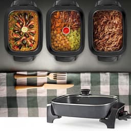 Florixa® Partypan -Airfryer -Hapjespan - makkelijke schoon te maken - Diameter 32 cm - Zwart- 50cm x 23cm x 31cm — thumbnail 8