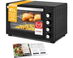 AMA® Heteluchtoven - Oven - Airfryer Oven - Zwart - 45 Liter