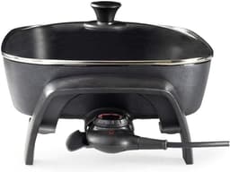 Aurixi® Partypan -Airfryer -Hapjespan - Capaciteit 7,5 liter - Diameter 40 cm - Zwart - 50cm x 23cm x 31cm — thumbnail 4
