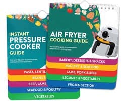 Set Van 2 Magnetische Kookgidsen Voor Air Fryer En Instant Pot - 7 X 6 Inch - Handige Kookaccessoires Voor Keuken - Airfryer Kookgids - Baktijden en Temperaturen