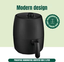 Aurixi® Mini Airfryer - Heteluchtfriteuse - Airfryer - Zwart - 22cm x 28cm x 27cm — thumbnail 6