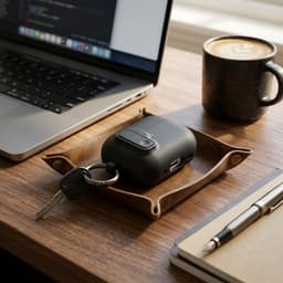 Luxe beschermhoes voor AirPods Pro 3 – Minimalistisch design met sleutelring (Zwart) — thumbnail 2