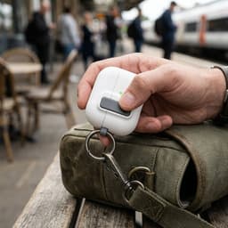 Luxe beschermhoes voor AirPods Pro 3 – Minimalistisch design met sleutelring (Wit) — thumbnail 4