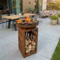 Plancha BBQ – ASH - Glow - Plancha barbecue met grillring – Vuurschaal & Plancha bakken – Cortenstaal — thumbnail 1